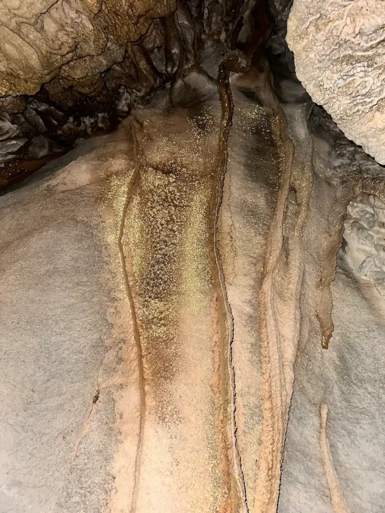 gold stalactites inside Golden Cave (Hang Vang), Abandoned Valley, Phong Nha Vietnam